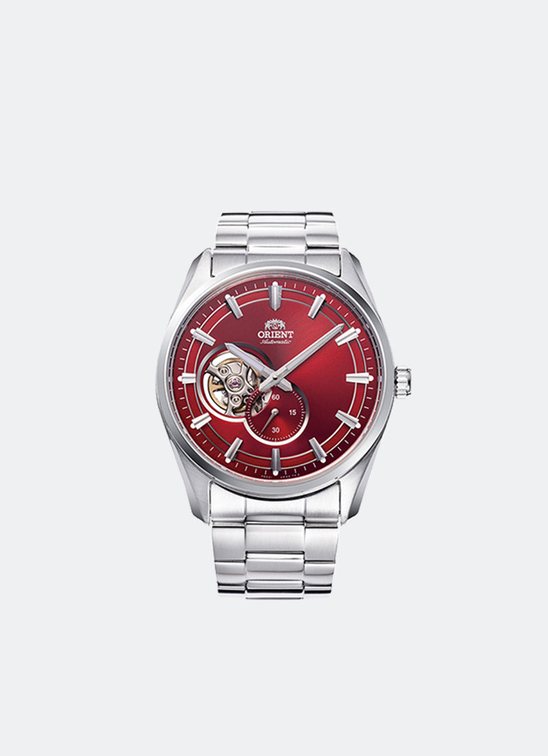 Contemporary Automatic 40.8mm Semi-Skeleton Red Dial Silver Stainless Steel RA-AR0010R