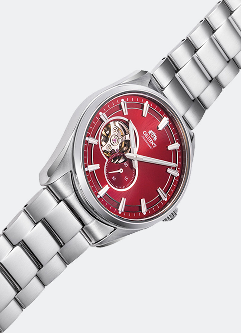 Contemporary Automatic 40.8mm Semi-Skeleton Red Dial Silver Stainless Steel RA-AR0010R