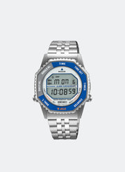 Rotocall Reissue Discover More Digital Men Grey & Blue Stainless Steel - 37mm SMGG21P1