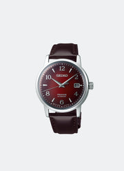 Seiko Presage Automatic Men Red Dial Silver Leather 38.5mm