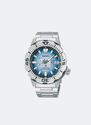 Seiko Prospex Automatic Men Blue Dial Silver Silicone 43.2mm Angle