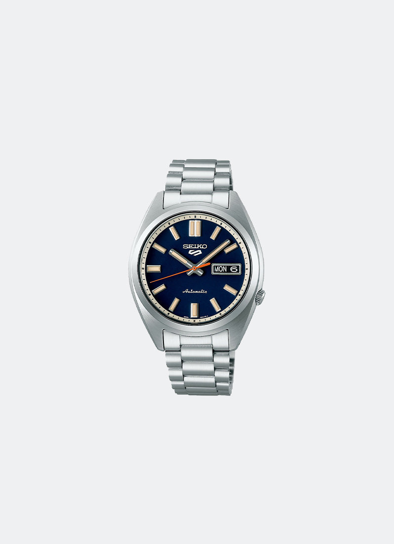 Seiko 5 Sport Automatic Men Blue Dial Silver Bracelet 37.4mm