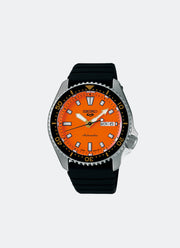 Seiko 5 Sport Automatic Men Orange Dial Silver Silicone 42.5mm SRPL89K1