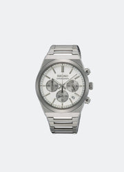 Seiko Essential Quartz Men White Dial Silver Bracelet 40mm