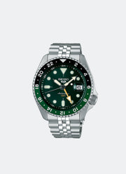 Seiko 5 Sport Automatic Men Green Dial Silver Bracelet 42.5mm