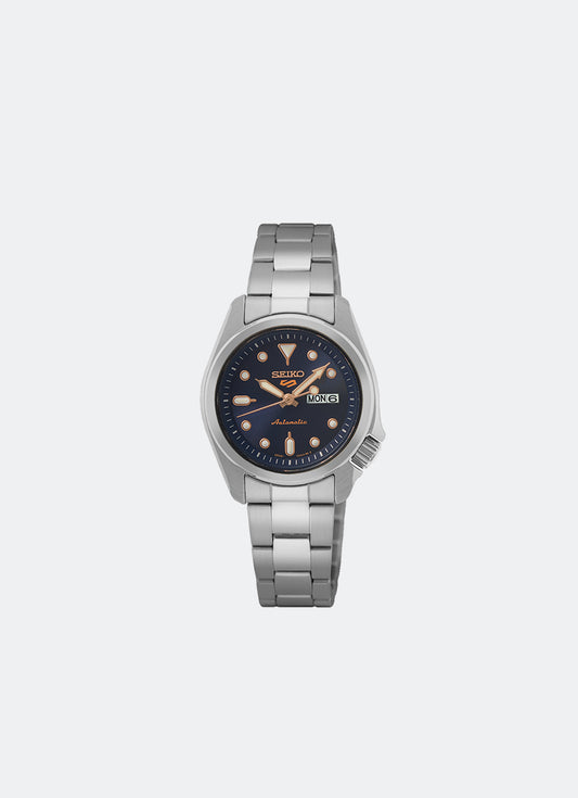 Seiko 5 Sports Automatic Women Dark Blue Dial Silver Bracelet 28mm - SRE003K1