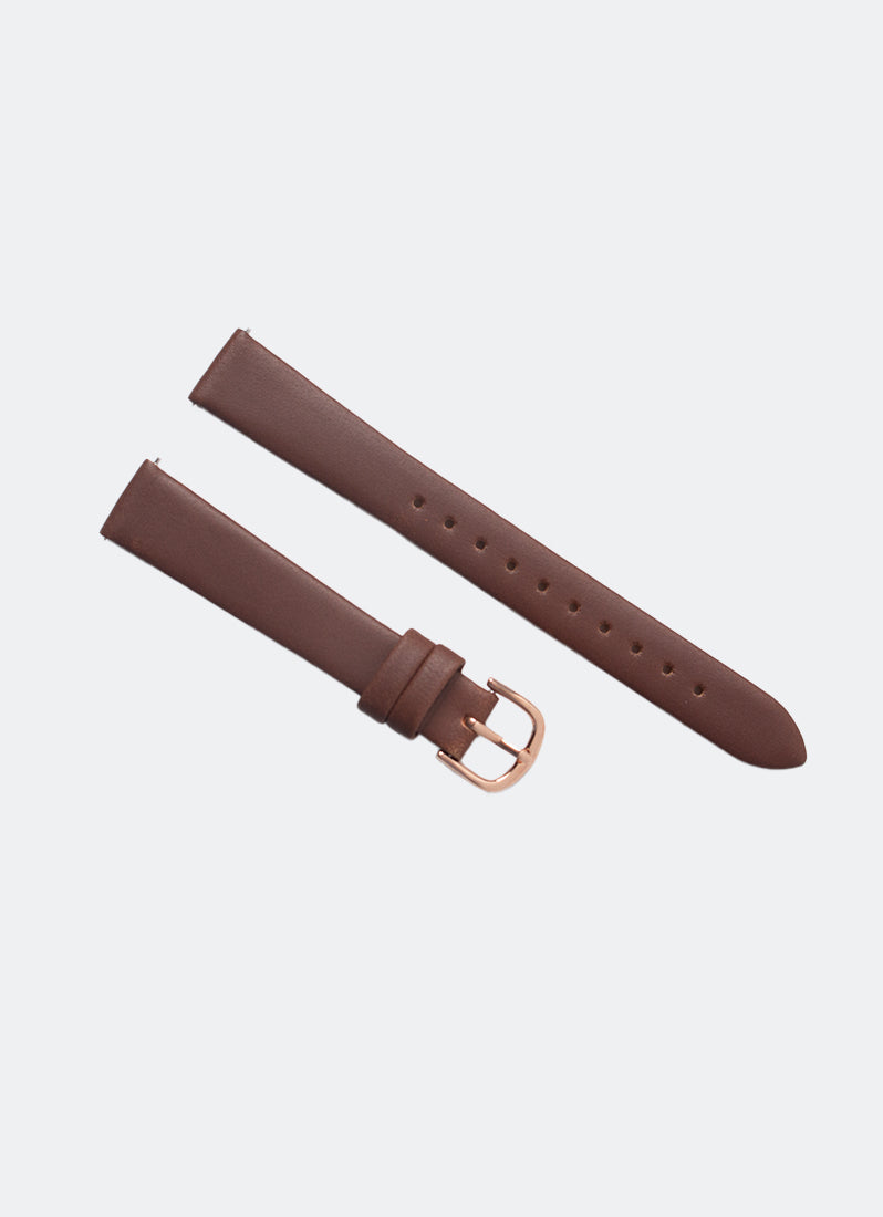 Brown Leather with Rose Gold Buckle - 14mm
