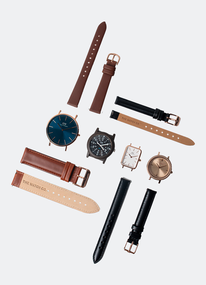 Matte Black Leather with Rose Gold Buckle - 10mm