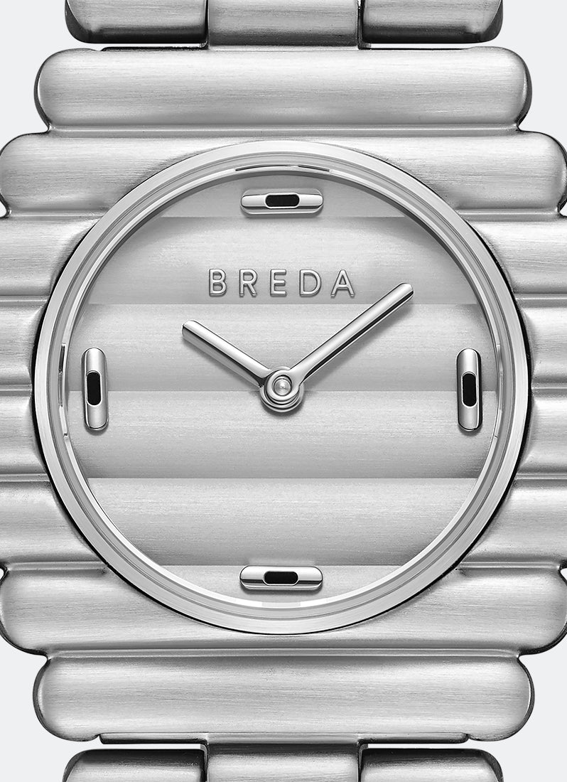Jam Tangan Breda Coda Silver Bracelet Angle Close Up
