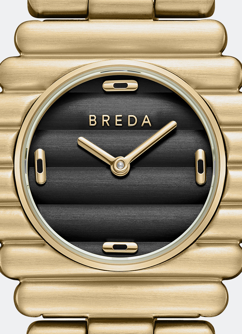 Breda Coda 1756C Gold Black Metal Bracelet 32 mm - 1756C