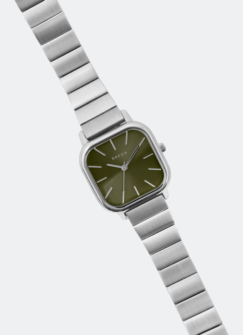 Breda Esther Moss Dial Silver Metal Bracelet 26mm - 1735A