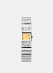 Breda Groove Canary Dial Stainless Steel Metal Bracelet 16mm - 1749B