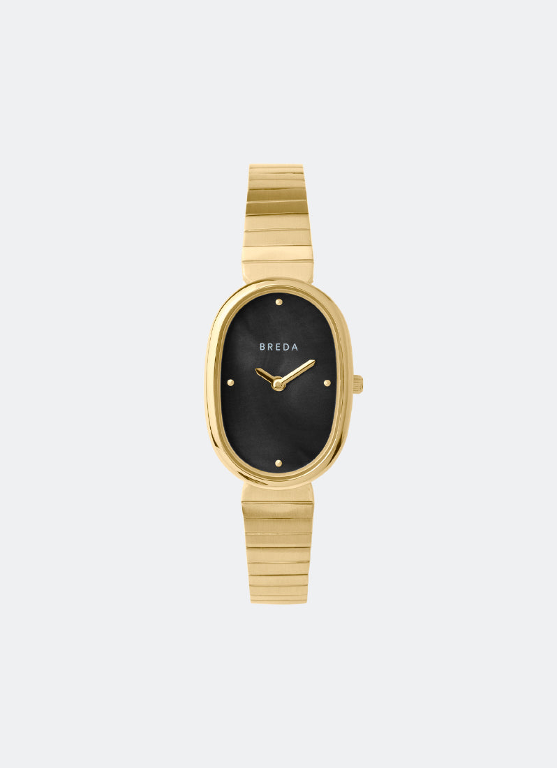 Breda Jane Midnight Mother of Pearl Dial Gold Metal Bracelet 23mm - 1741D