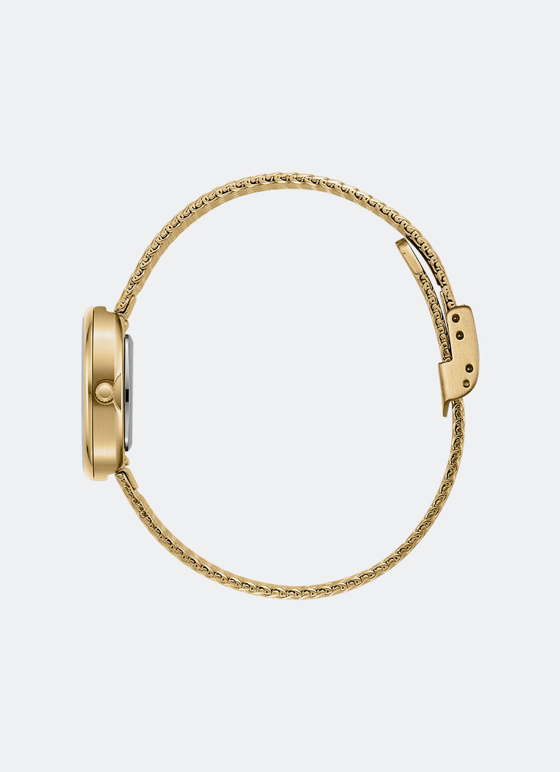 Jam Tangan Breda Jane Tethered Small Champagne MOP Dial Gold Mesh 18 mm Side