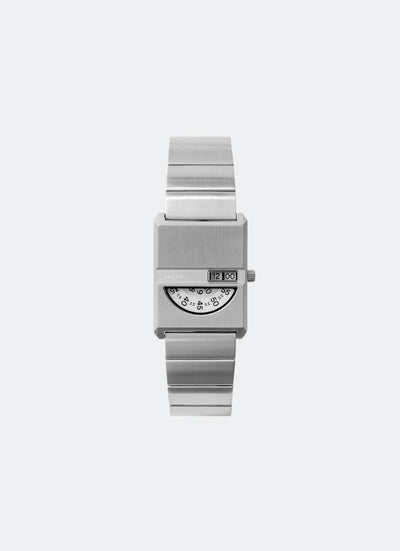 Breda Pulse Tandem White Dial Silver Metal Bracelet 26mm - 1747B