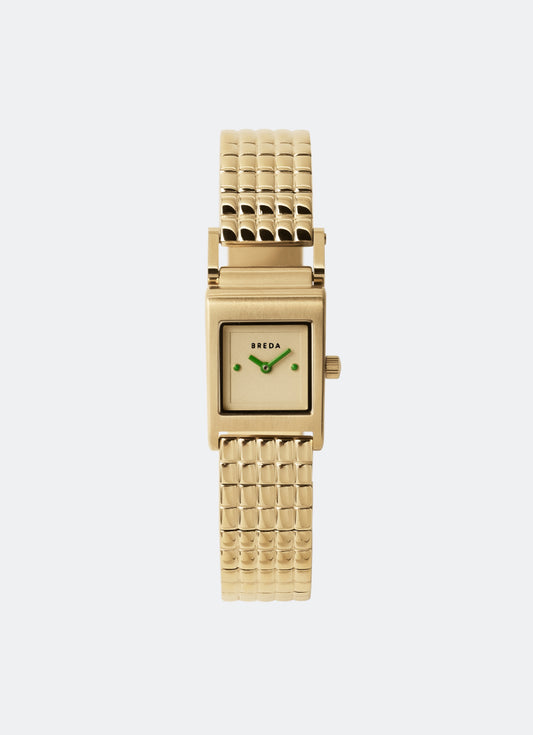Breda Revel Champagne Dial Gold Metal Bracelet 18mm - 1746C