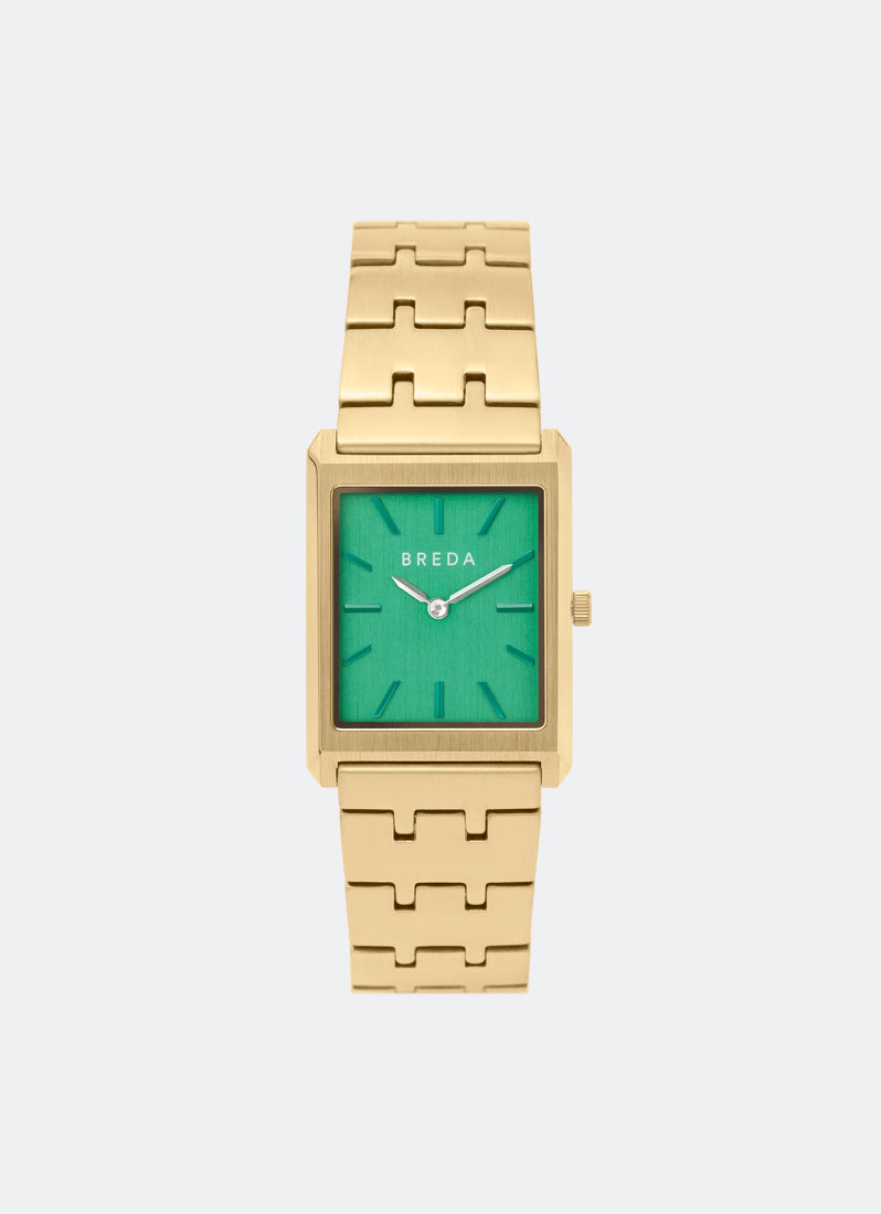 Breda Virgil Jade Dial Gold Metal Bracelet 26mm - 1740F
