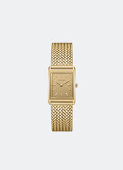 breda virgil tethered gold metal mesh watch front
