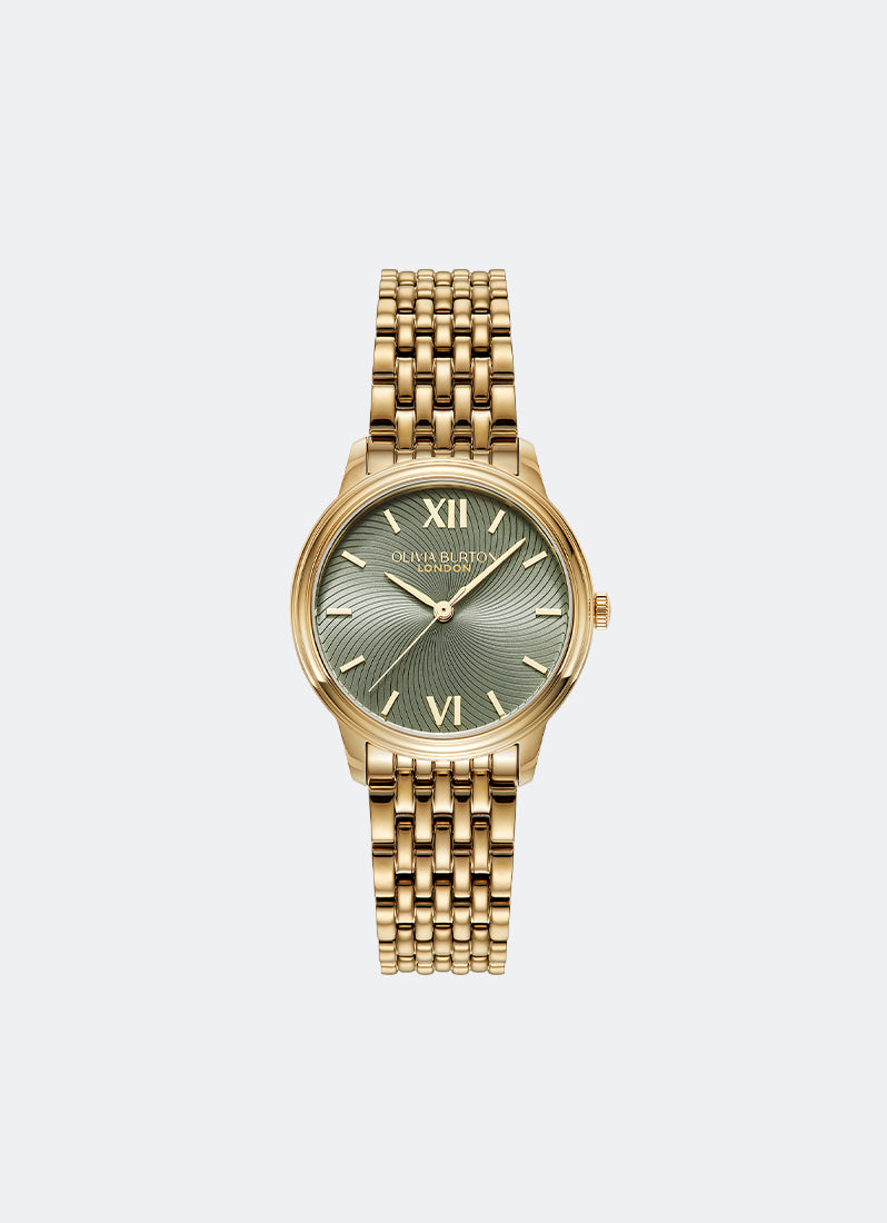 Classic Swirl Sage Green & Gold Bracelet Watch 32mm - 24000130