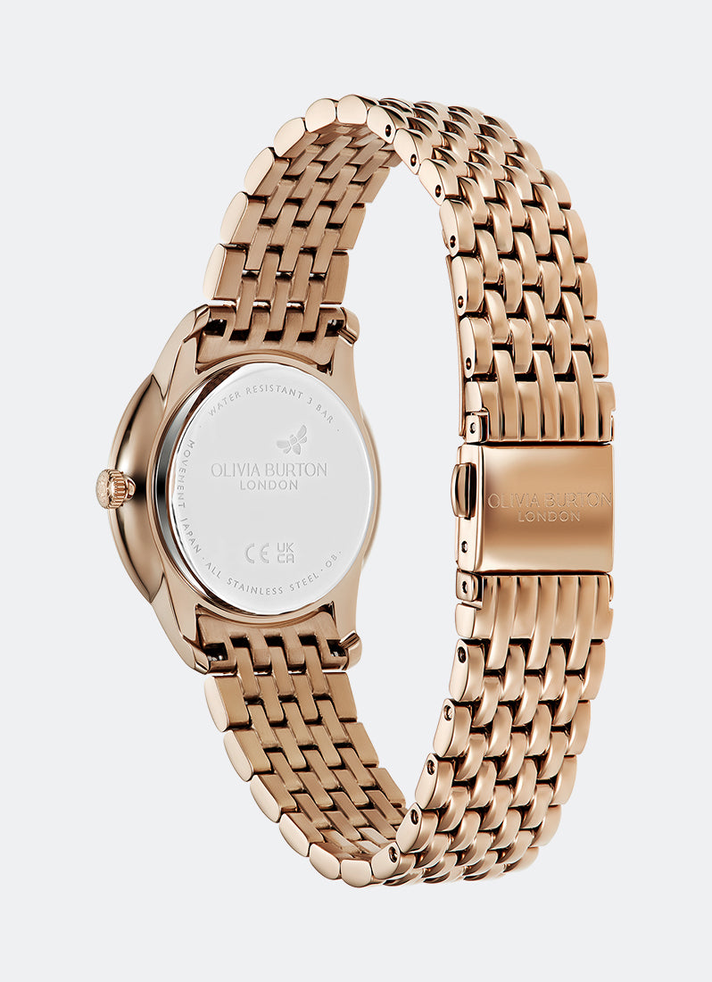 Jam Tangan Classic Swirl Mushroom Rose Gold Link Watch 32mm