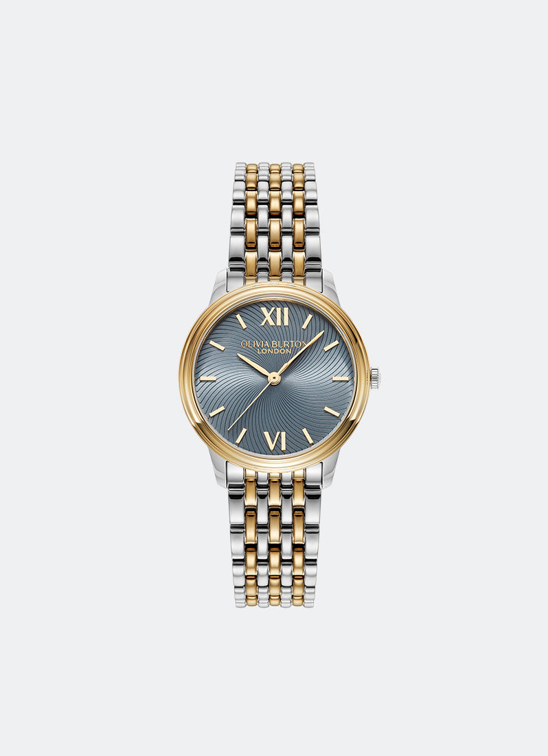 Classic Swirl Chalk Blue & Two Tone Link Watch 32mm - 24000132