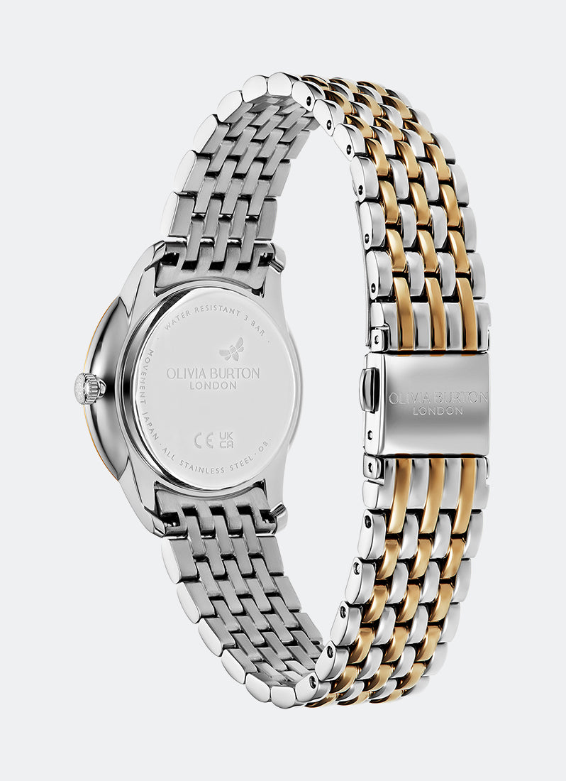 Classic Swirl Chalk Blue & Two Tone Link Watch 32mm - 24000132