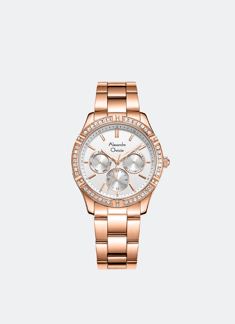 Passion Boyfriend Band Multifunction Rose Gold White 36mm - AC2A51BFBRGSL