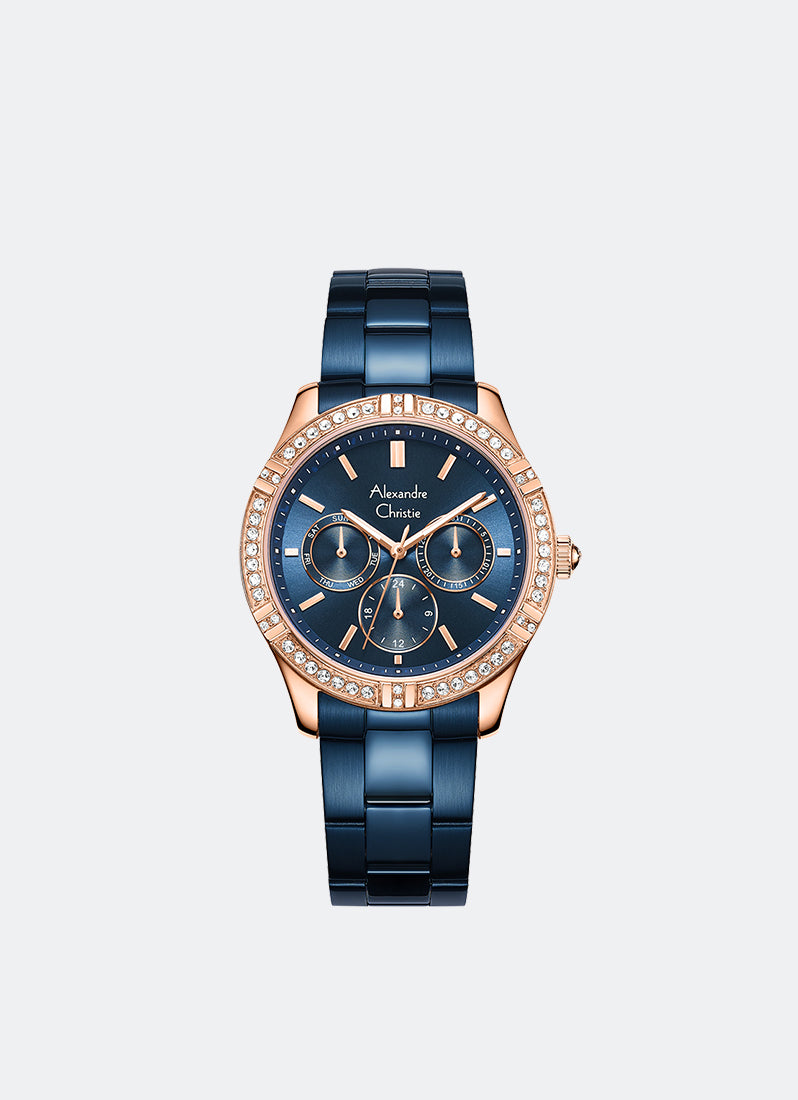 Passion Boyfriend Band Multifunction Rose Gold Blue 36mm - AC2A51BFBURBU