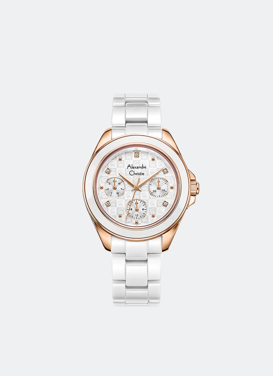 Passion Boyfriend Multifunction Band Rose Gold White Dial 34mm - ACF2A70BFBRGSL