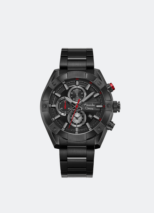 Sport Chrono Men Band Chronograph Black Black 46mm - AC6604MCBIPBARE