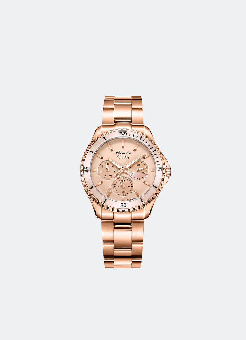 Passion Boyfriend Band Multifunction Rose Gold Ivory Dial 36mm - AC2A54BFBRGLK