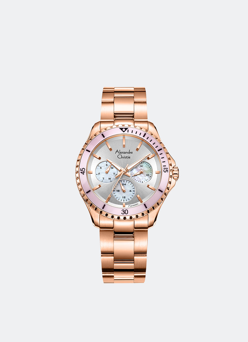 Passion Boyfriend Band Multifunction Rose Gold White Dial 36mm - AC2A54BFBRGSLPN