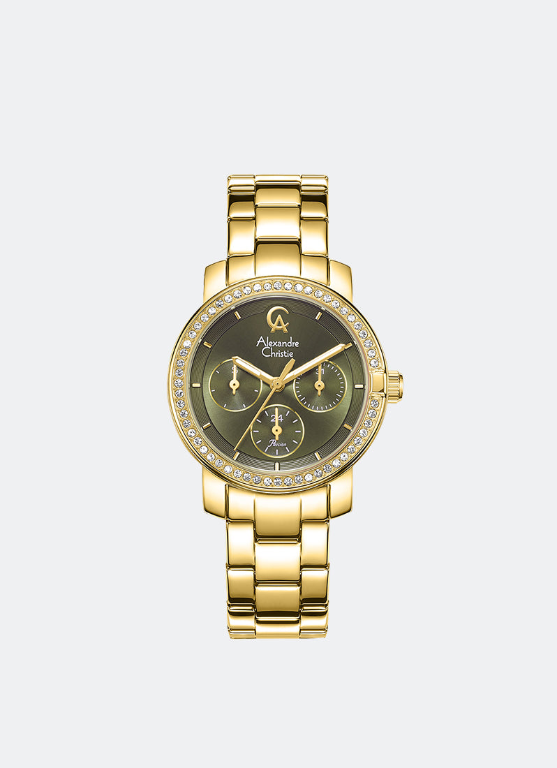 Passion Boyfriend Band Multifunction Gold Green Dial 34mm - AC2B23BFBGPGN