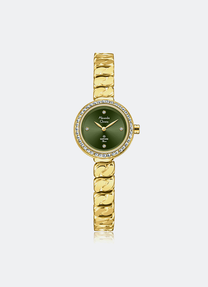 Passion Ladies Band Quartz Gold Green Dial 22.5mm - AC2B30LHBGPGN