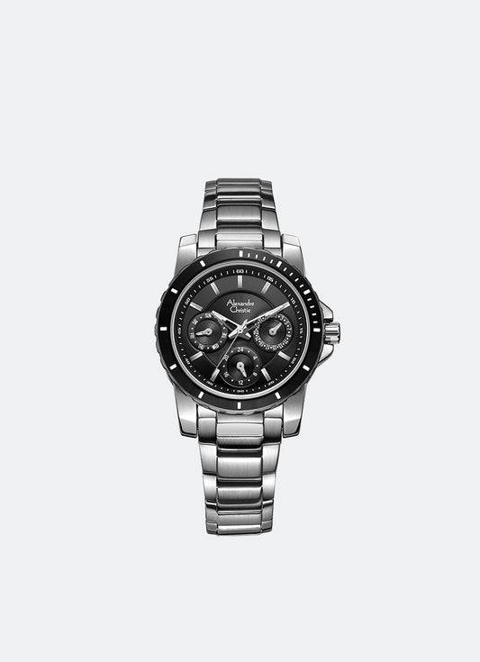 Multifunction Boyfriend Band Multifunction Silver Black Dial 32mm - AC6141BFBTBBA