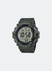 Casio Digital Green Resin Strap 51.3mm Men AE-1500WHX-3AVDF