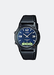 Casio Analog digital Black Resin Strap 38.8mm Men AW-49HE-2AVDF