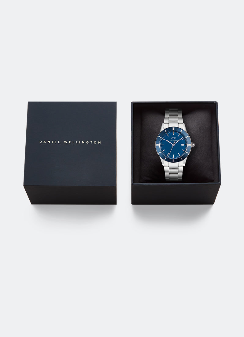 Iconic Paradigma Link Blue Enamel Blue Bezel Silver (40) - DW00100820