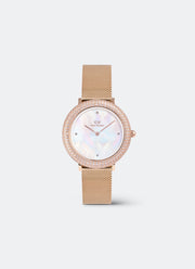 Crystalline Bezel Melrose White Mother of Pearl Rose Gold (32) - DW00100823