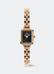 Daniel Wellington Quadro Mini Onyx Arch 3-Link Sunray Rose Gold Front