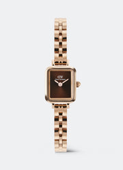 Daniel Wellington Quadro Mini Amber Arch 3-Link Amber Sunray Rose Gold Front
