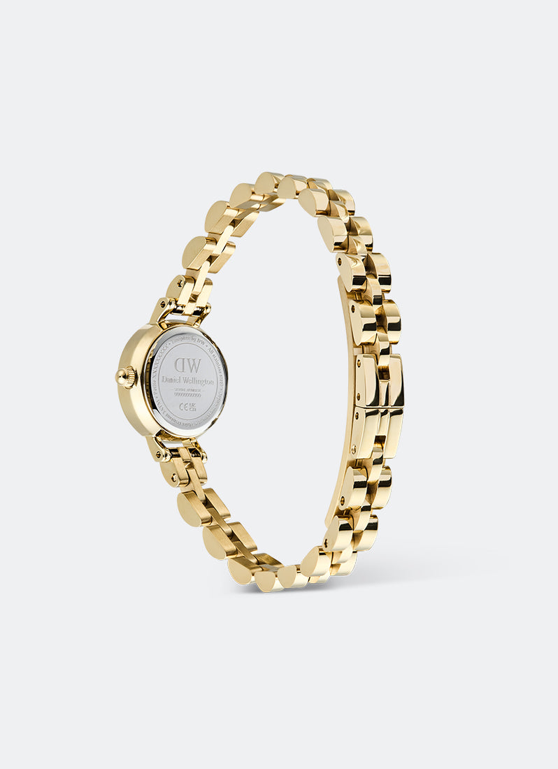 Daniel Wellington Petite Mini White Arch 3-Link Gold Back