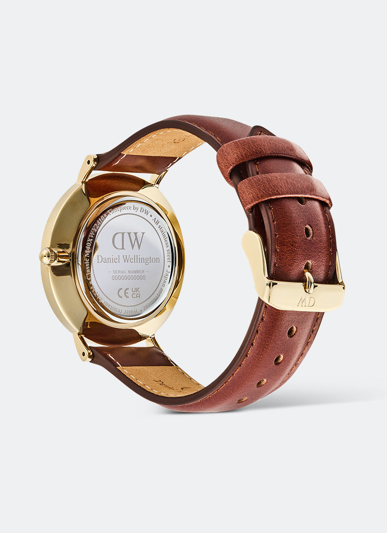 Daniel Wellington Classic 40 Off-White Multi-Eye St. Mawes Sunray Gold Back