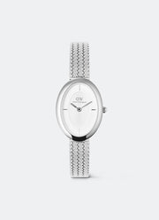 Daniel Wellington Juliette White Braided Mesh Sunray Silver (23x31)