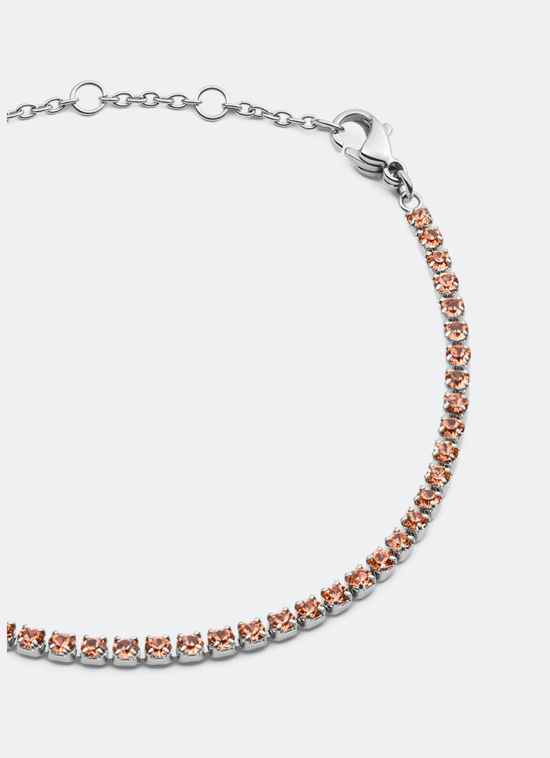 Classic Tennis Bracelet Apricot Silver - DW00401111