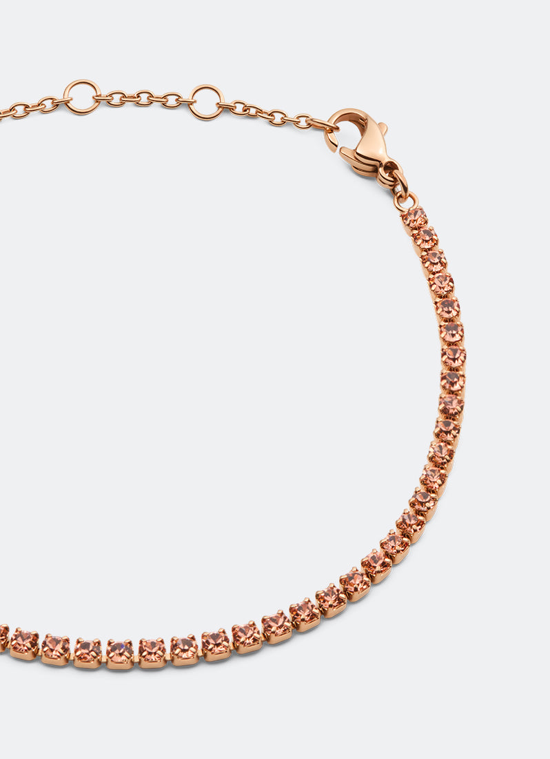 Classic Tennis Bracelet Apricot Rose Gold - DW00401112