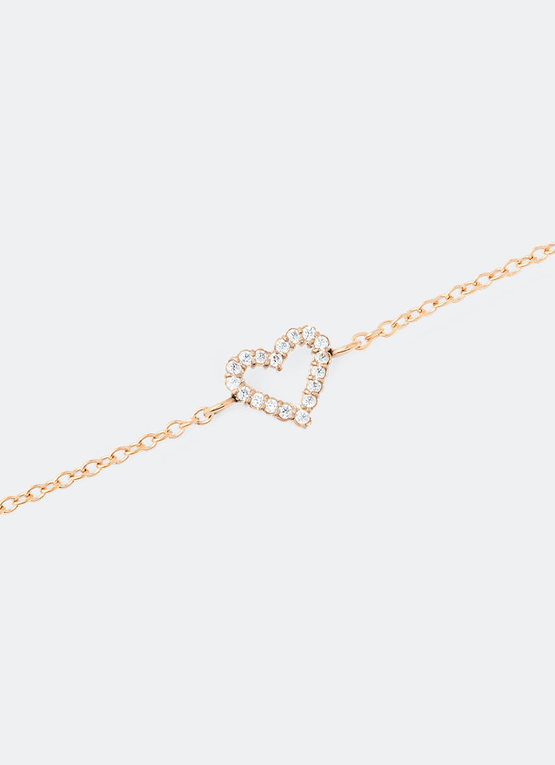 Daniel Wellington Mirelle Heart Bracelet Rose Gold Pendant Detail