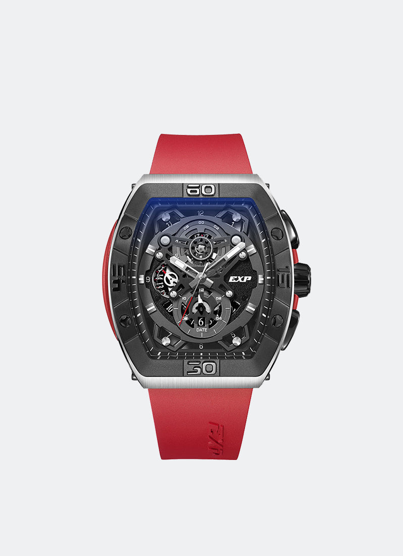 Expedition Chronograph Men Quartz Band Silver Black 45x52mm - EXF6800MCRTBBARE