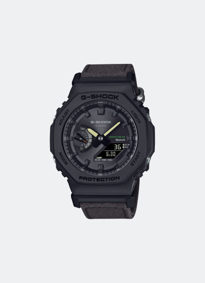 G-Shock Digital Analog Black Dial Black Cloth band (Made of traceable organic TRUECOTTON) Strap 45.4mm Men GA-B2100CT-1A5DR - [Clearance Sale]