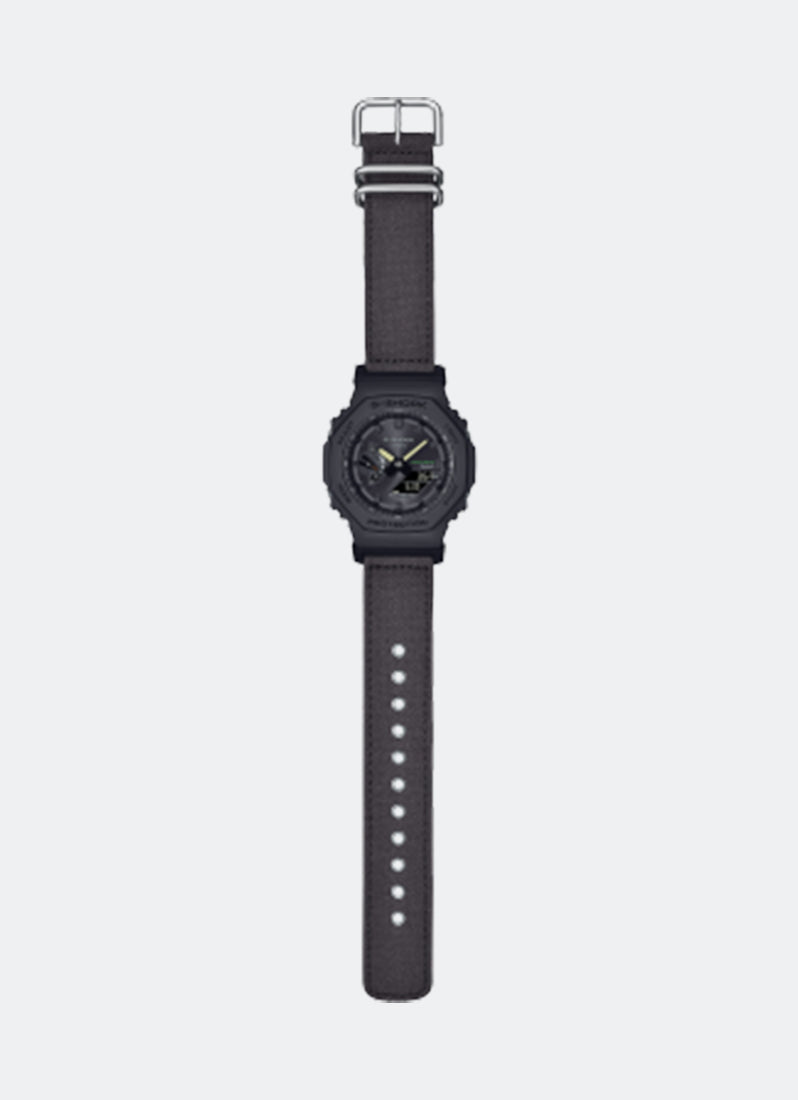 G-Shock Digital Analog Black Dial Black Cloth band (Made of traceable organic TRUECOTTON) Strap 45.4mm Men GA-B2100CT-1A5DR - [Clearance Sale]